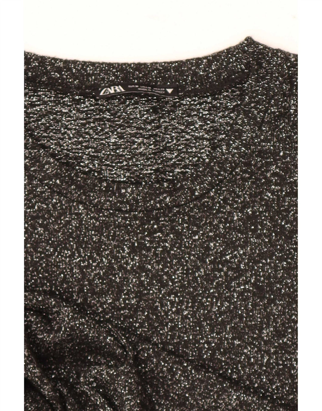 Top pentru femei Zara cu mânecă lungă UK 12 Medium Negru