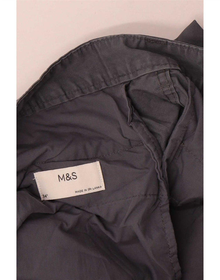 Pantaloni scurți cargo pentru bărbați Marks & Spencer W34, bumbac gri mare