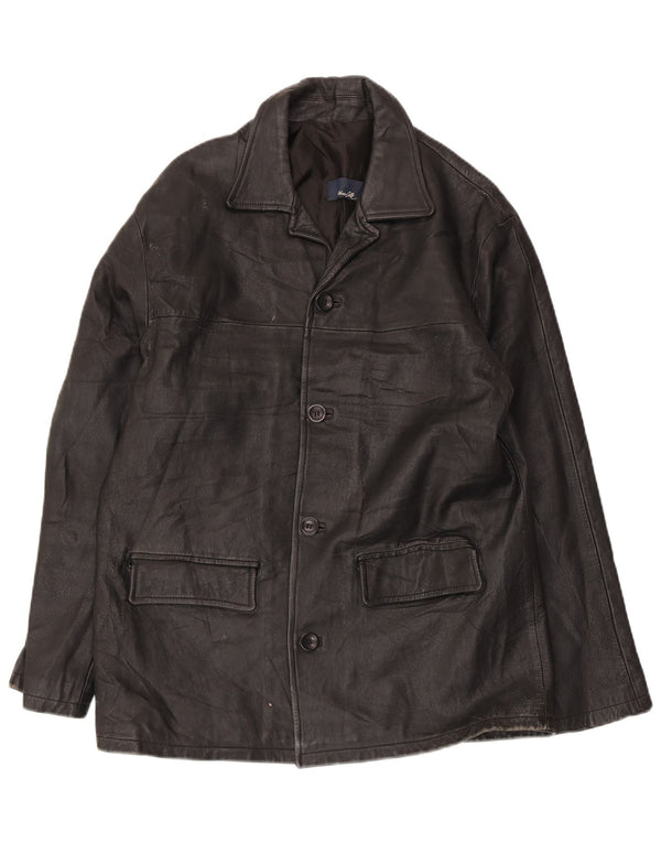 Jachetă de piele pentru bărbați Arturo Calle UK 40, mare, neagră