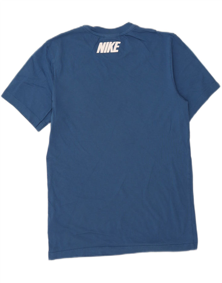 Tricou grafic Nike pentru bărbați Top mic albastru din bumbac color bloc