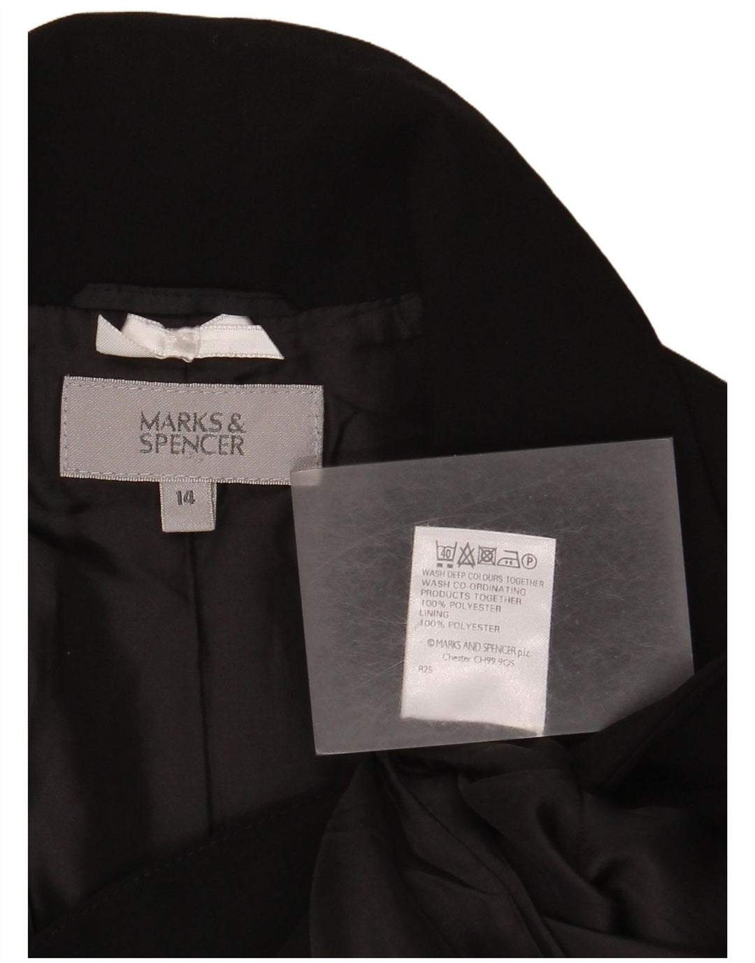 Jachetă pentru femei Marks & Spencer, cu 2 nasturi, poliester negru mediu UK 14