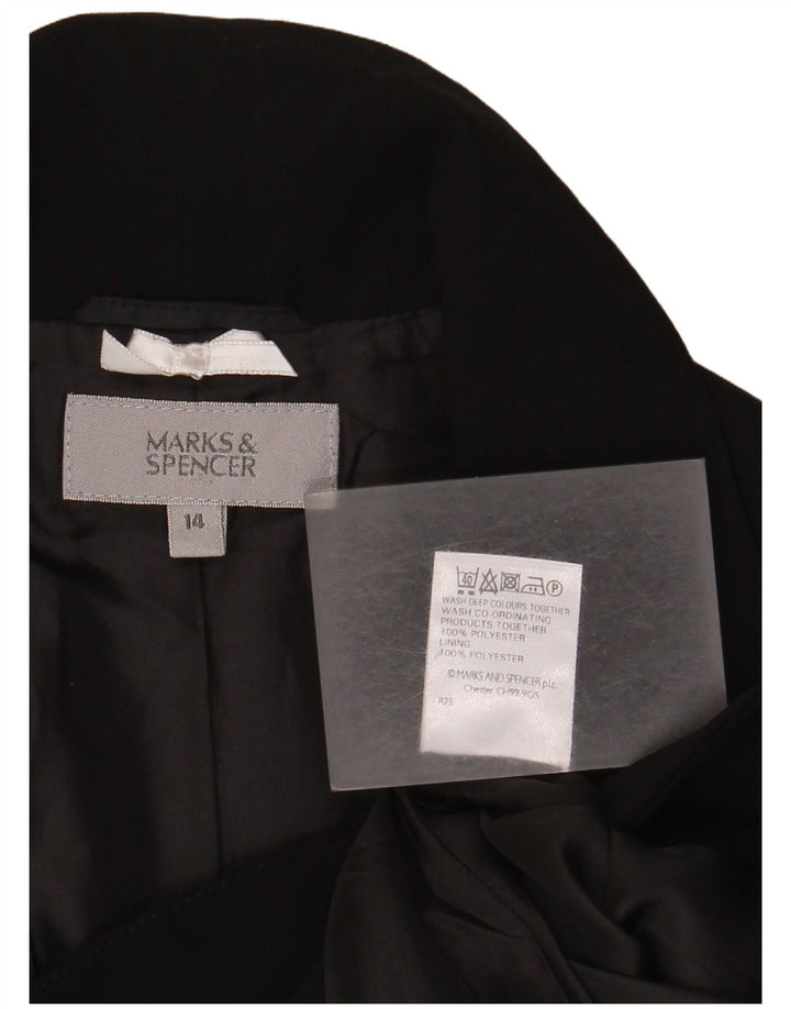 Jachetă pentru femei Marks & Spencer, cu 2 nasturi, poliester negru mediu UK 14