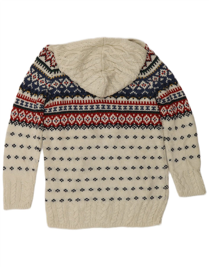 Pulover cu glugă pentru fete RALPH LAUREN, 15-16 ani, XL, bumbac alb Fair Isle