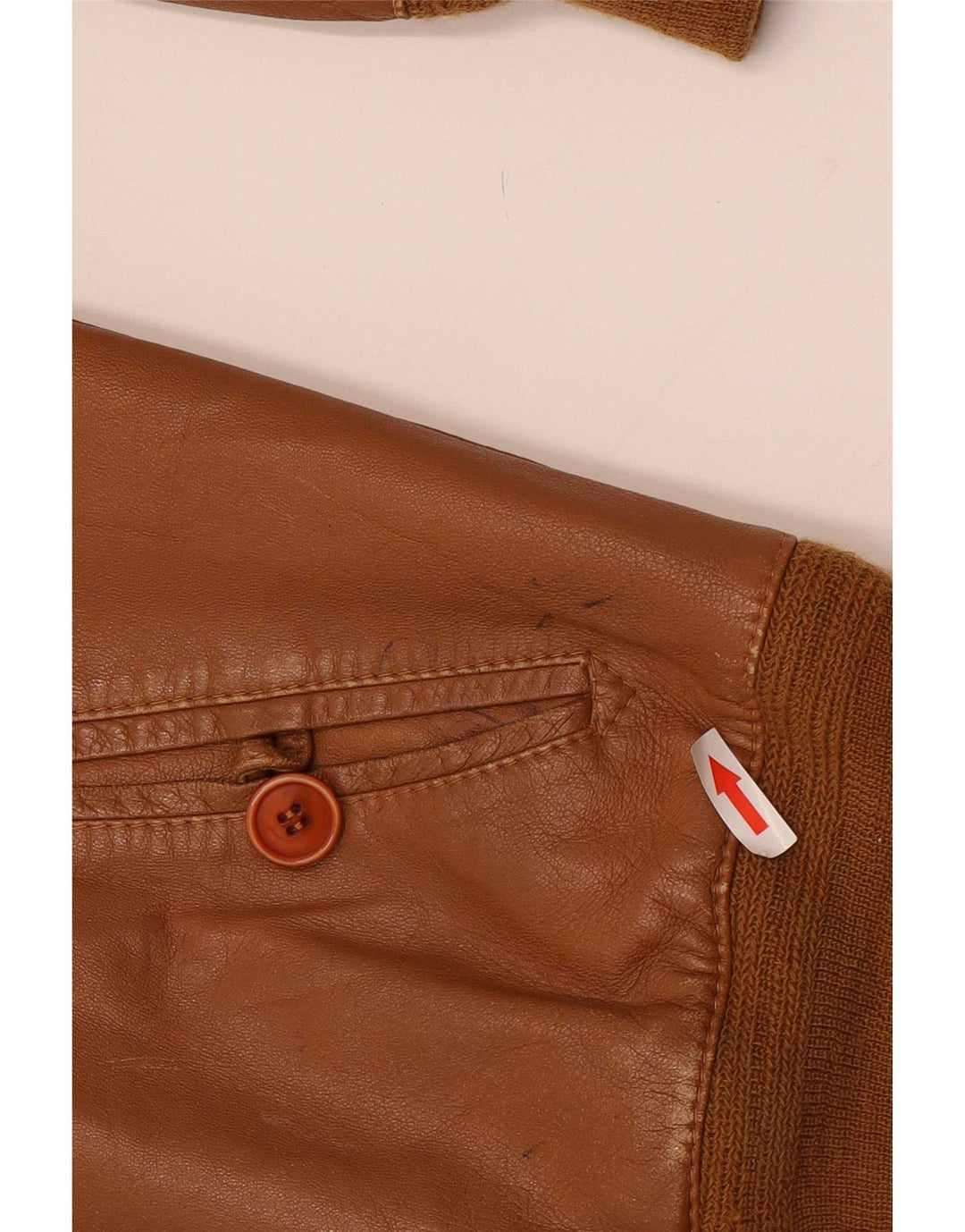 Jachetă de piele vintage pentru bărbați UK 38 maro mediu