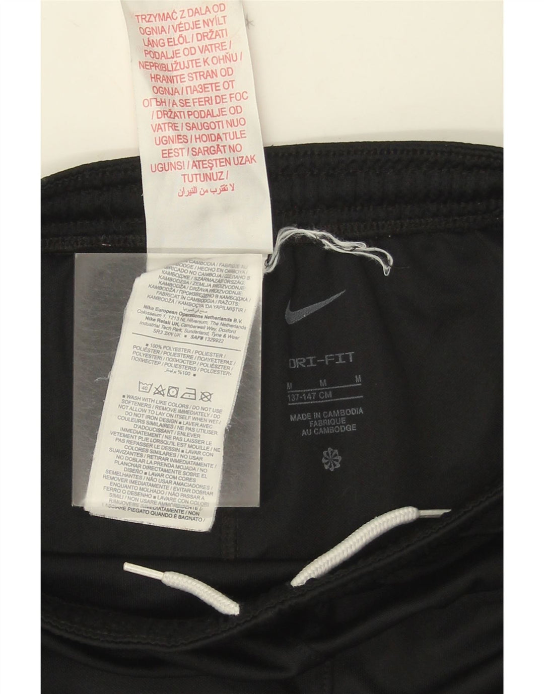 Pantaloni scurți sport Nike Dri Fit pentru băieți 10-11 ani Poliester negru mediu