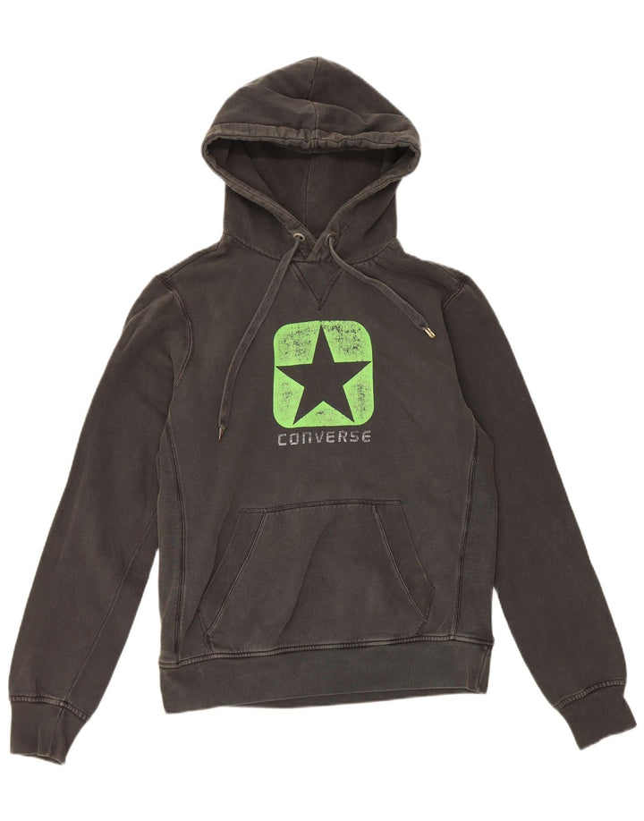 Pulover pentru bărbați Converse Graphic Hoodie, bumbac, gri mediu