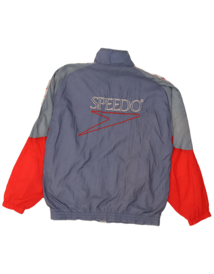 Jachetă de trening cu grafică Speedo pentru bărbați, mare, albastru, din nailon