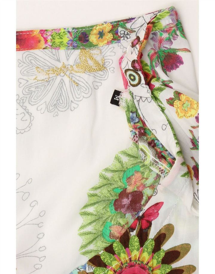 Top cu tunică cu mâneci 3/4 pentru femei Desigual UK 12 Medium White Floral