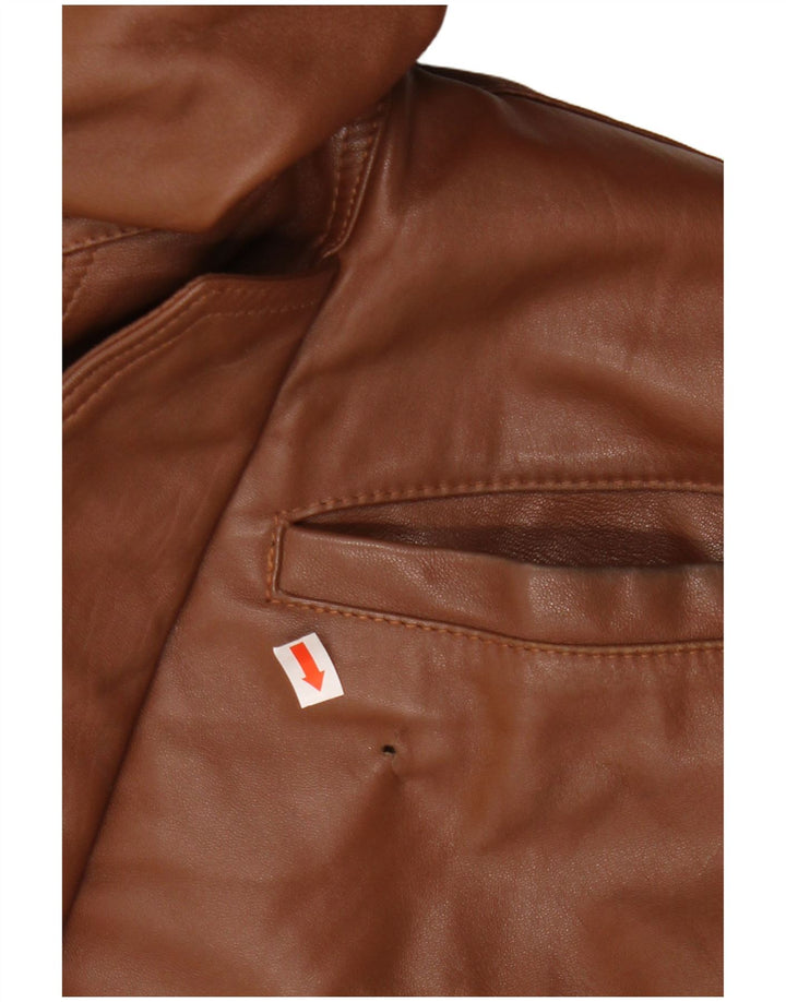Jachetă din piele vintage pentru bărbați UK 42 XL din piele maro