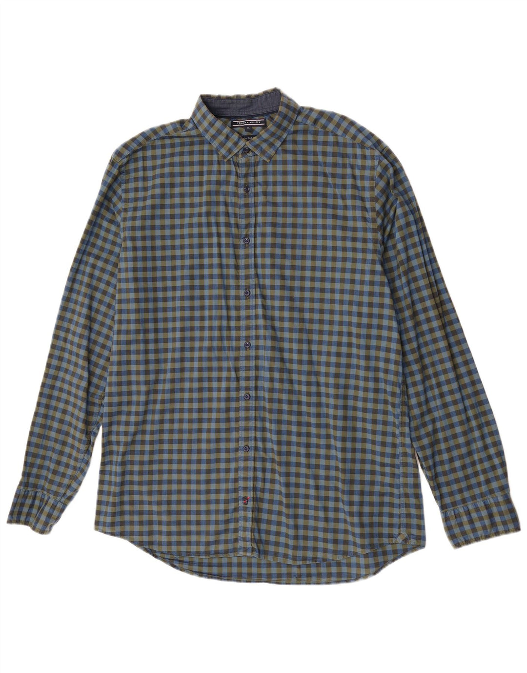 Cămașă pentru bărbați Tommy Hilfiger XL, bumbac vichy albastru