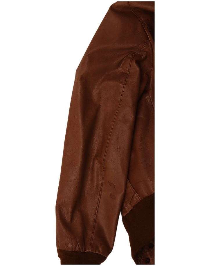 Jachetă Bomber Crop pentru bărbați VINTAGE UK 36 Mic maro Colorblock