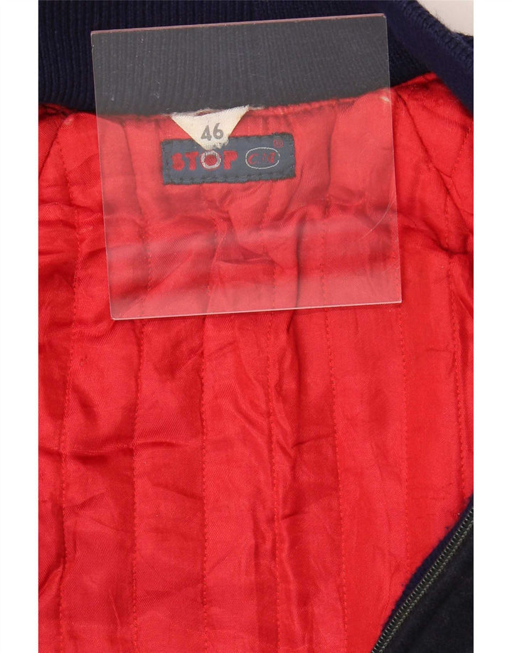 Bomber Vintage pentru bărbați IT 46 Mic Lână bleumarin