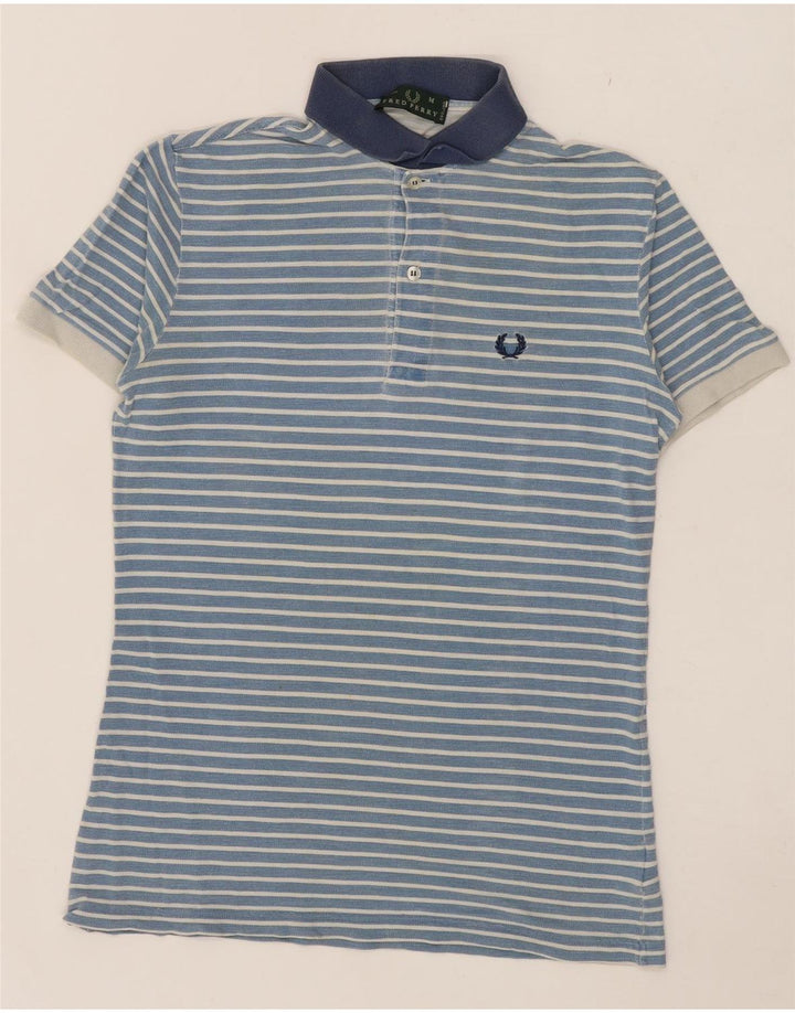 Cămașă polo Fred Perry pentru bărbați, bumbac cu dungi albastre medii