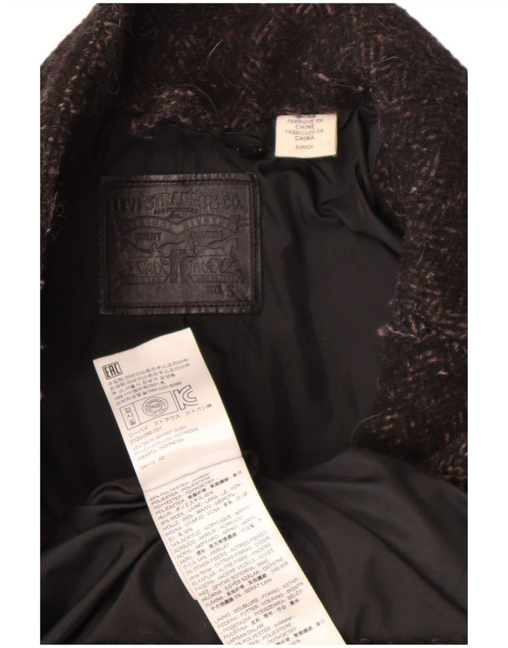 Pardesiu supradimensionat pentru femei Levi's UK 10 Small Black Herringbone Poliester