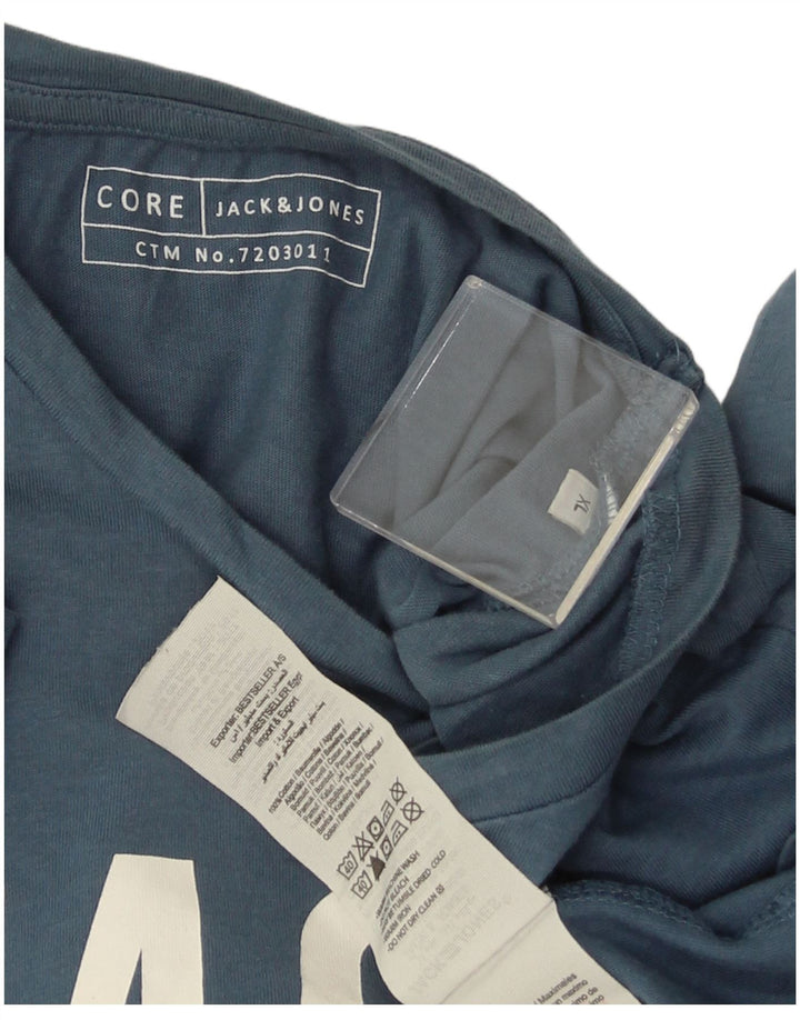 Tricou grafic pentru bărbați JACK & JONES Top XL Bumbac albastru