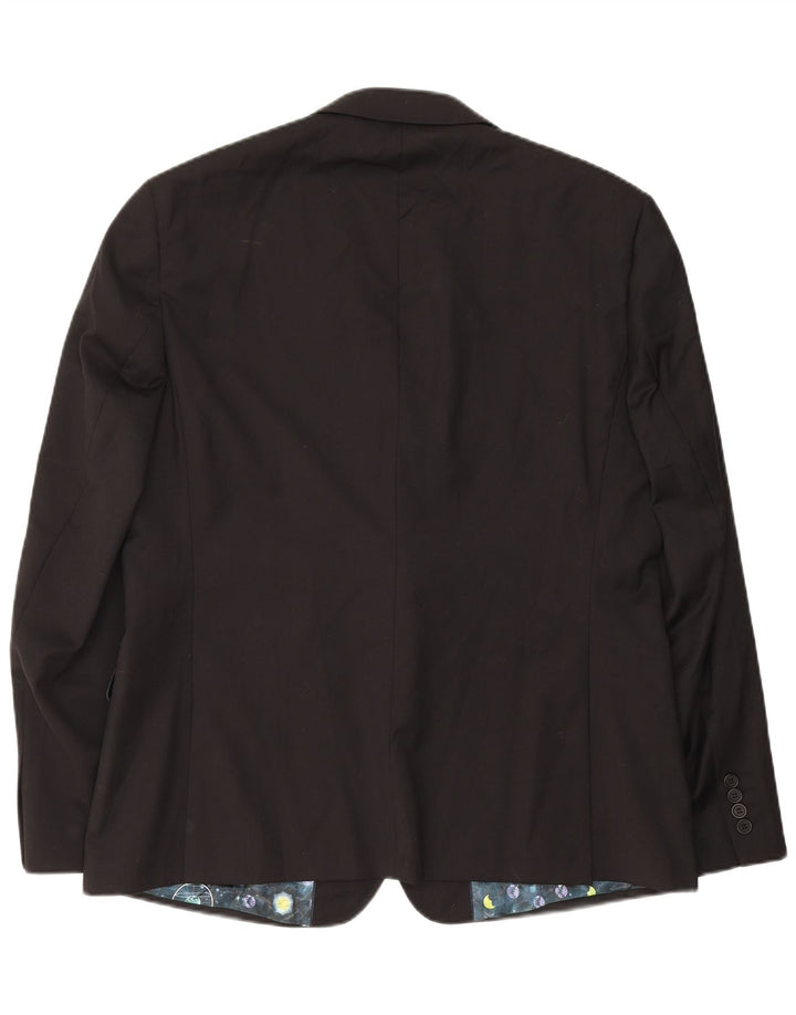 Sacou Ted Baker pentru bărbați, cu 2 nasturi, lână neagră US 46 3XL