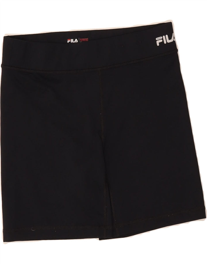 FILA Womens Sport Shorts UK 10 Small Black Polyester Vintage Fila and Second-Hand Fila from Messina Hembry 