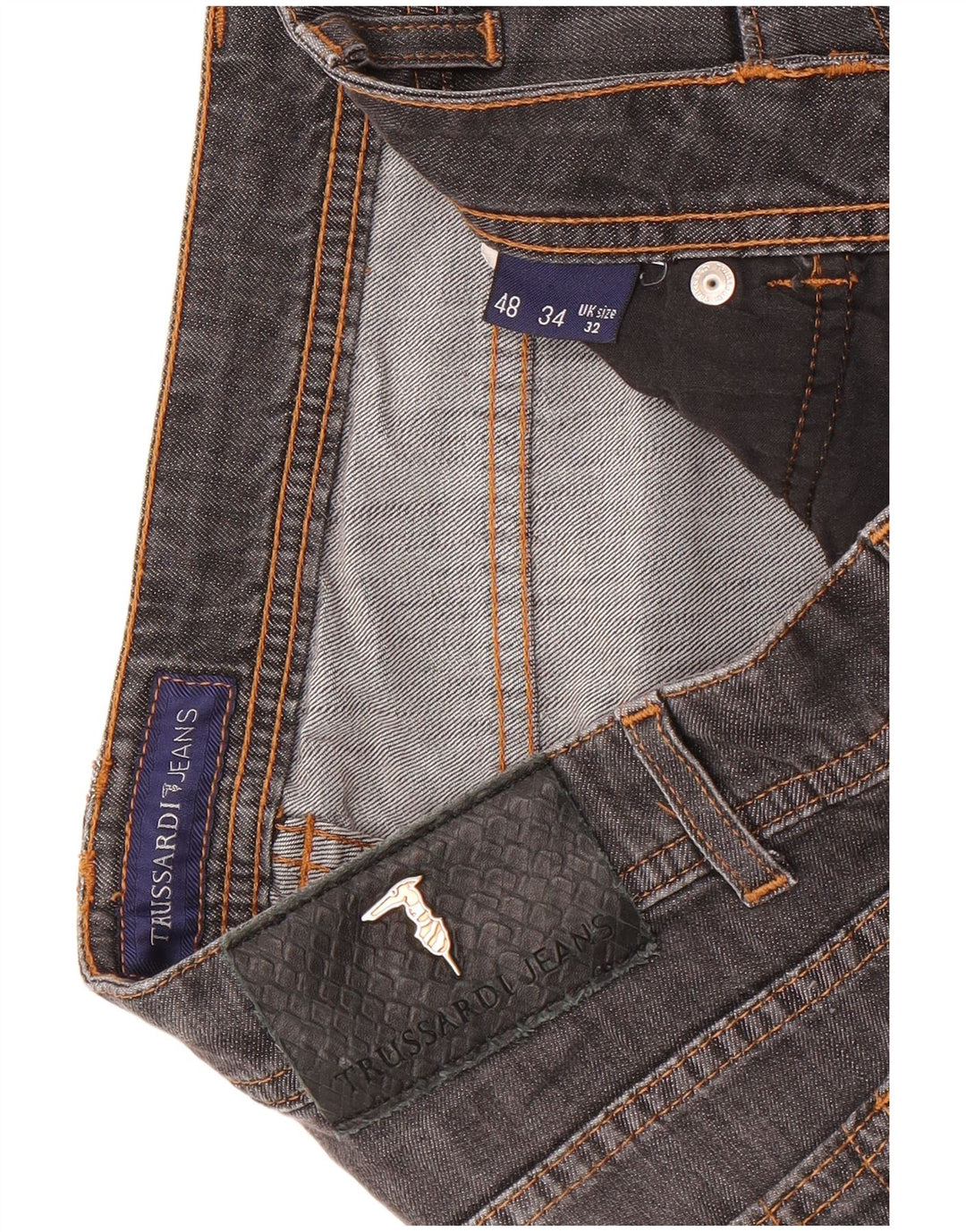 Blugi drepti pentru bărbați Trussardi W32 L29 gri