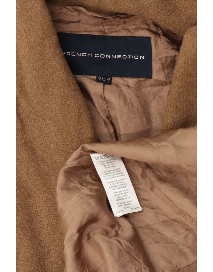 French Connection pardesiu pentru femei UK 8 mic bej lână