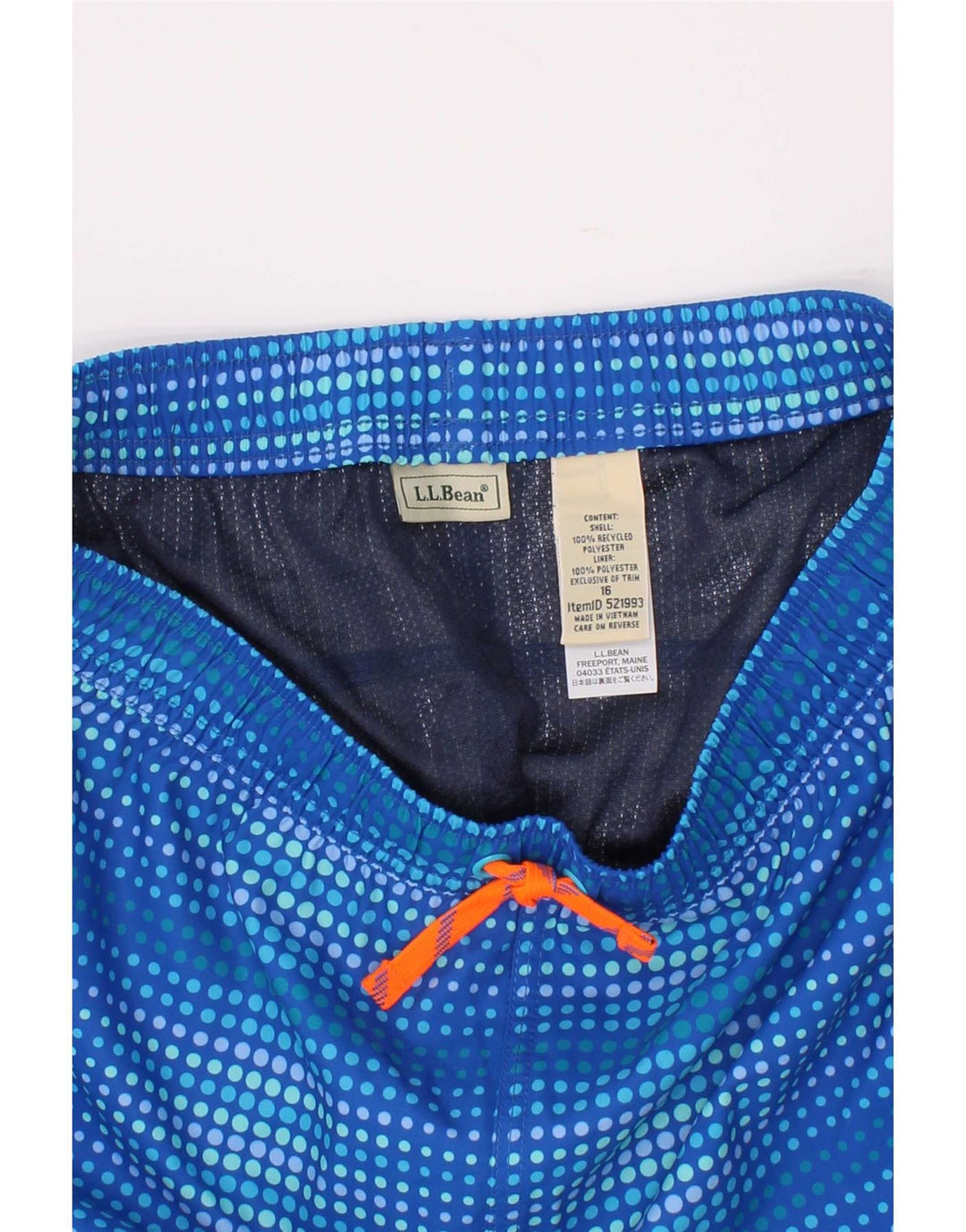 Pantaloni scurți de înot L.L.Bean Boys 15-16 ani poliester cu pete albastre