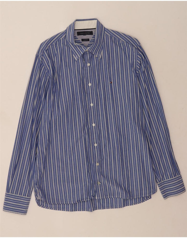 Cămașă personalizată pentru bărbați Tommy Hilfiger, bumbac mare cu dungi albastre
