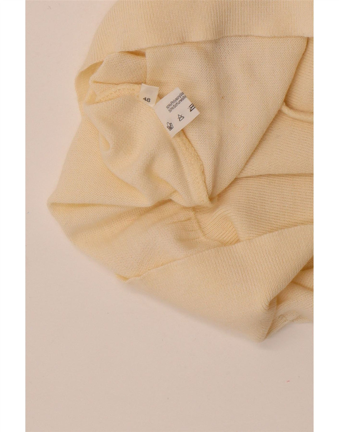 Pulover vintage pentru bărbați cu gât rulat IT 48 Medium poliacrilic alb