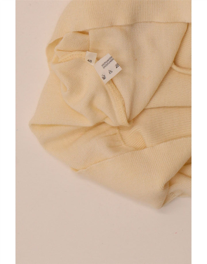 Pulover vintage pentru bărbați cu gât rulat IT 48 Medium poliacrilic alb