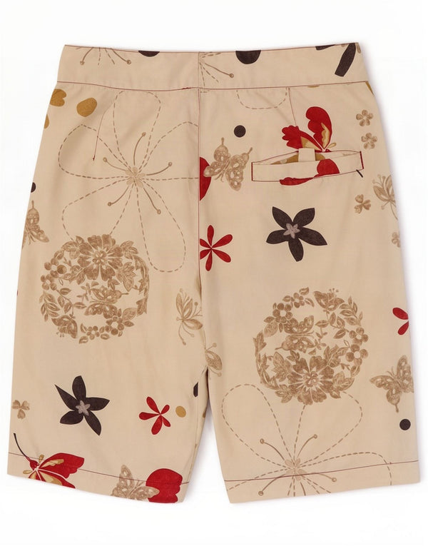 Coast Mens Swimming Shorts Medium Off White Floral Poliester