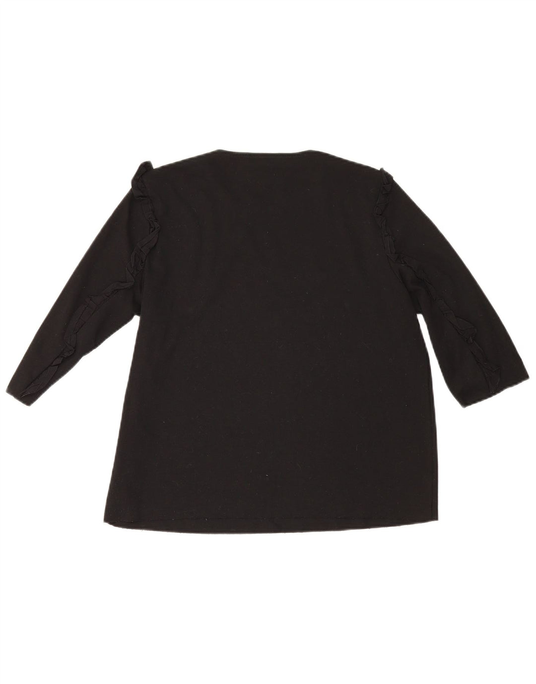 Top femeie Zara cu mâneci 3/4 UK 16 mare, negru, bumbac
