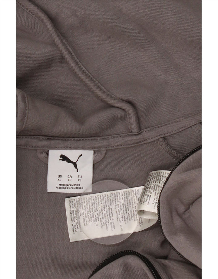 Pulover Puma pentru bărbați, cu fermoar, XL, bumbac gri