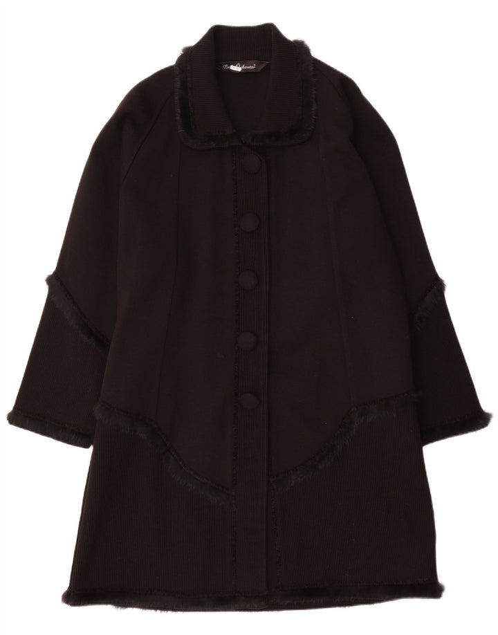 Pardesiu tricot vintage pentru femei UK 16 mare, negru, clasic