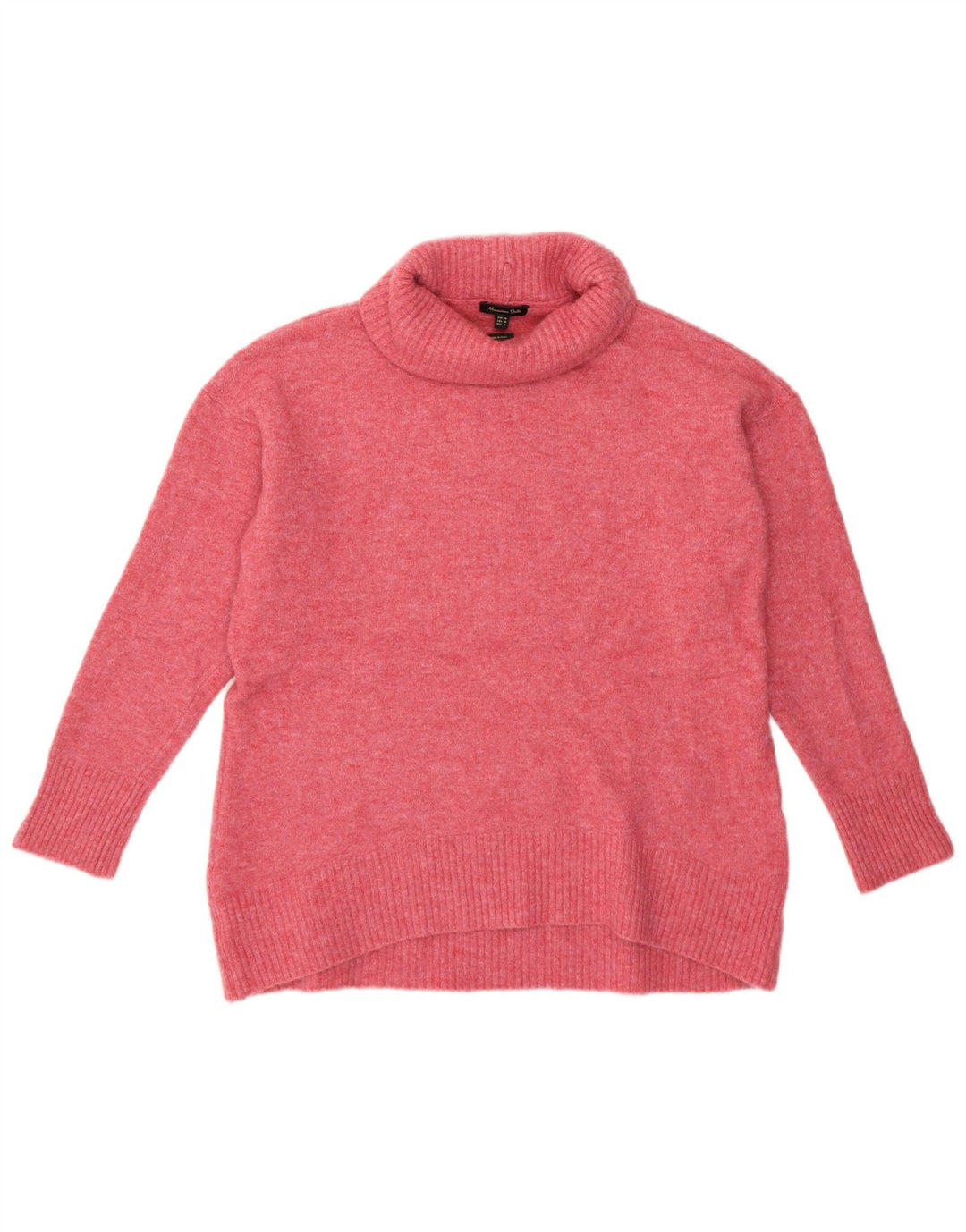 Pulover pentru femei Massimo Dutti cu gât rulat din poliamidă roz mediu UK 12