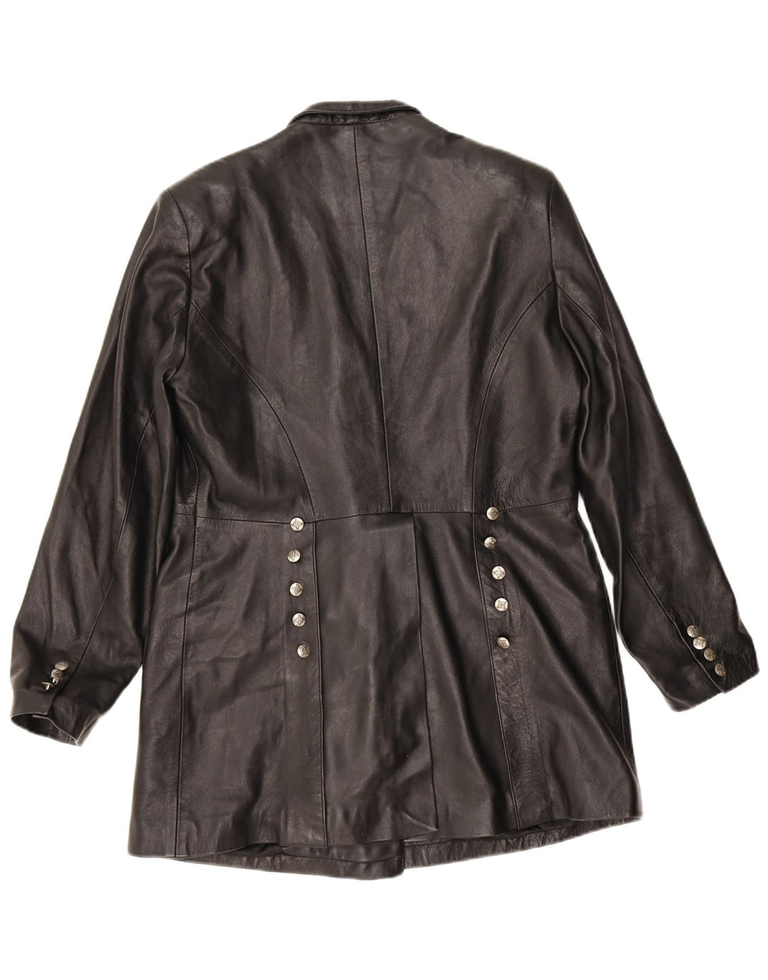 Palton din piele vintage pentru femei UK 18 XL din piele neagră