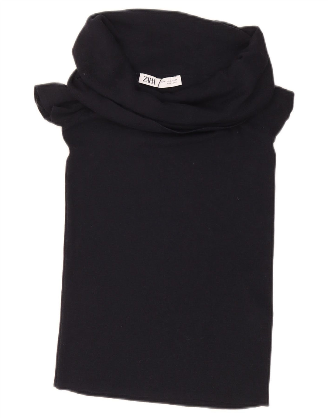 Top Bluză Crop ZARA pentru femei UK 12 Medium Black Viscose