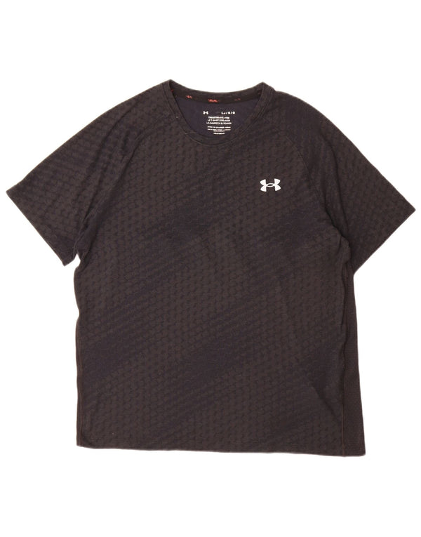 Tricou grafic Under Armour pentru bărbați Heat Gear Top mare, negru, geometric