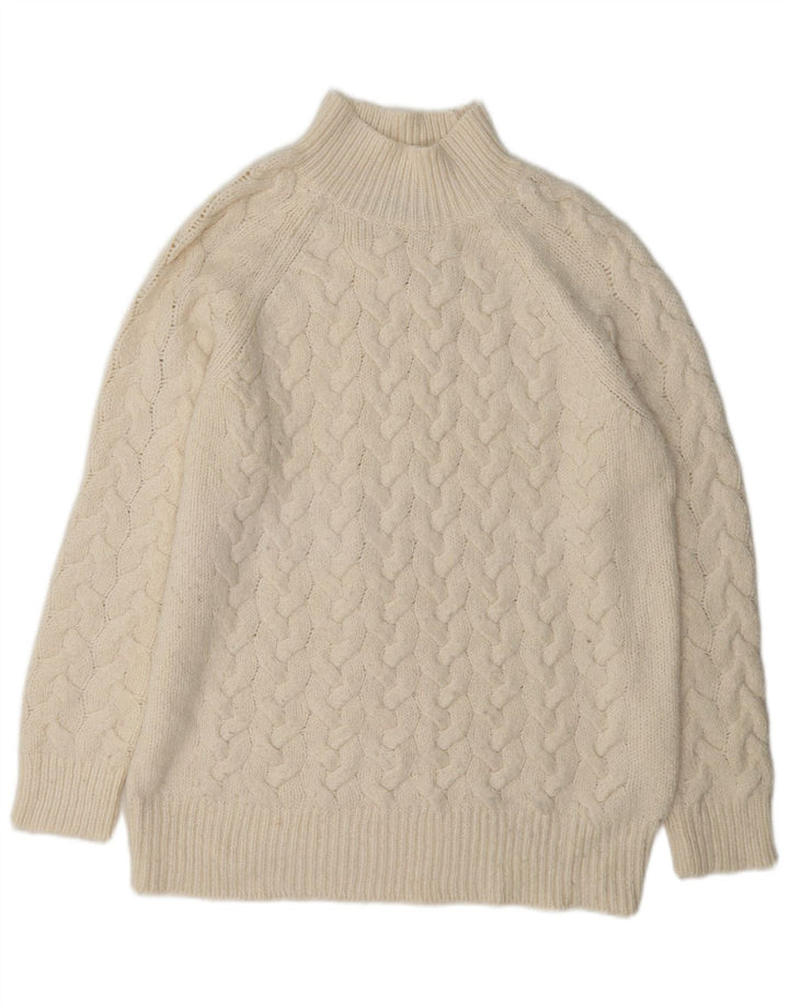 Pulover cu gât țestoasă pentru femei Marks & Spencer UK 14 Medium Off White Cl