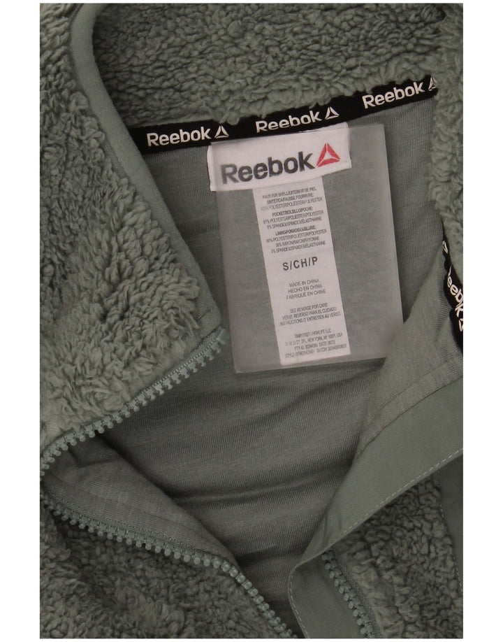 Jachetă Fleece oversized Reebok pentru femei UK 10 Small Green Poliester