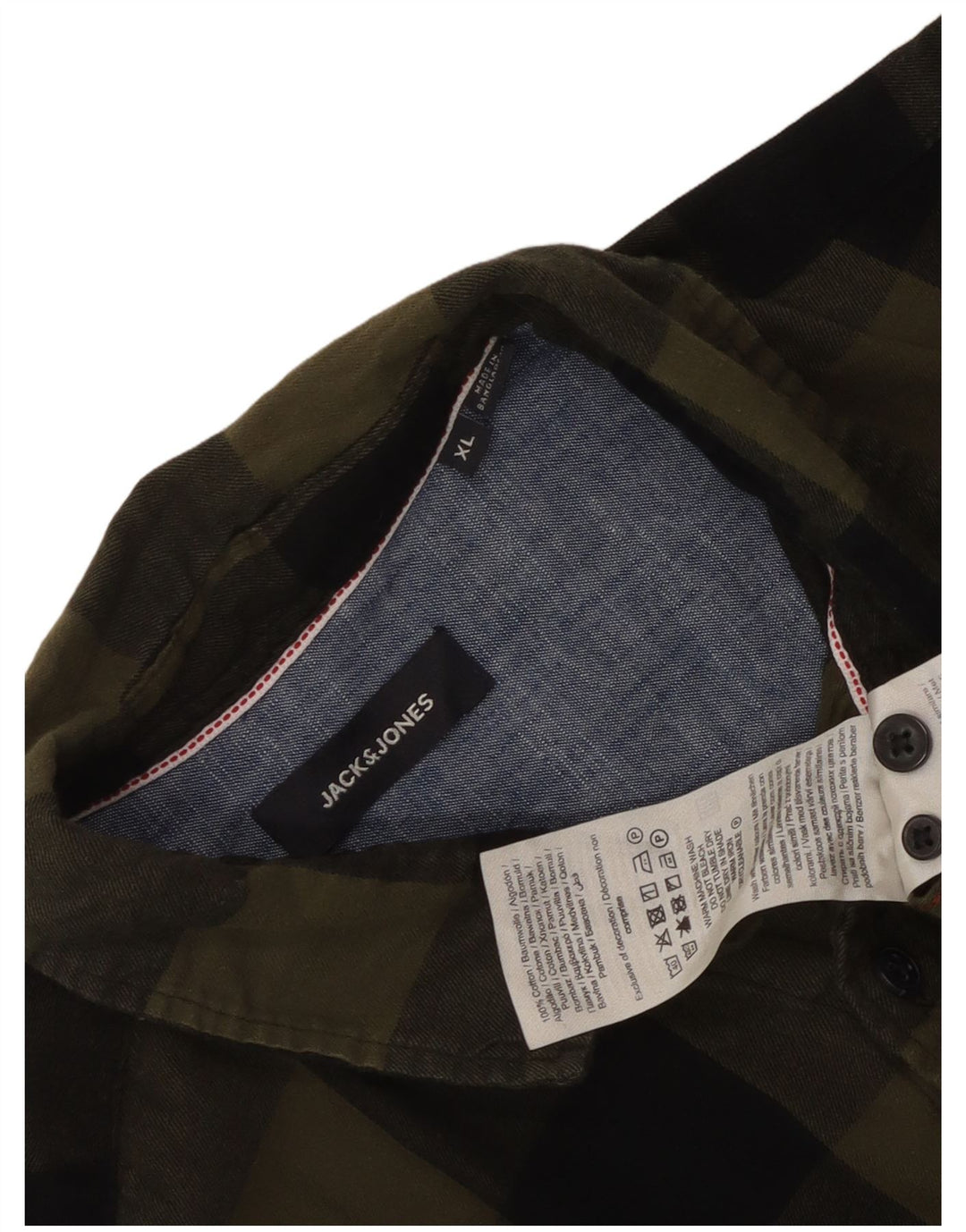 Cămașă de flanel Jack & Jones pentru bărbați, bumbac cu carouri XL kaki