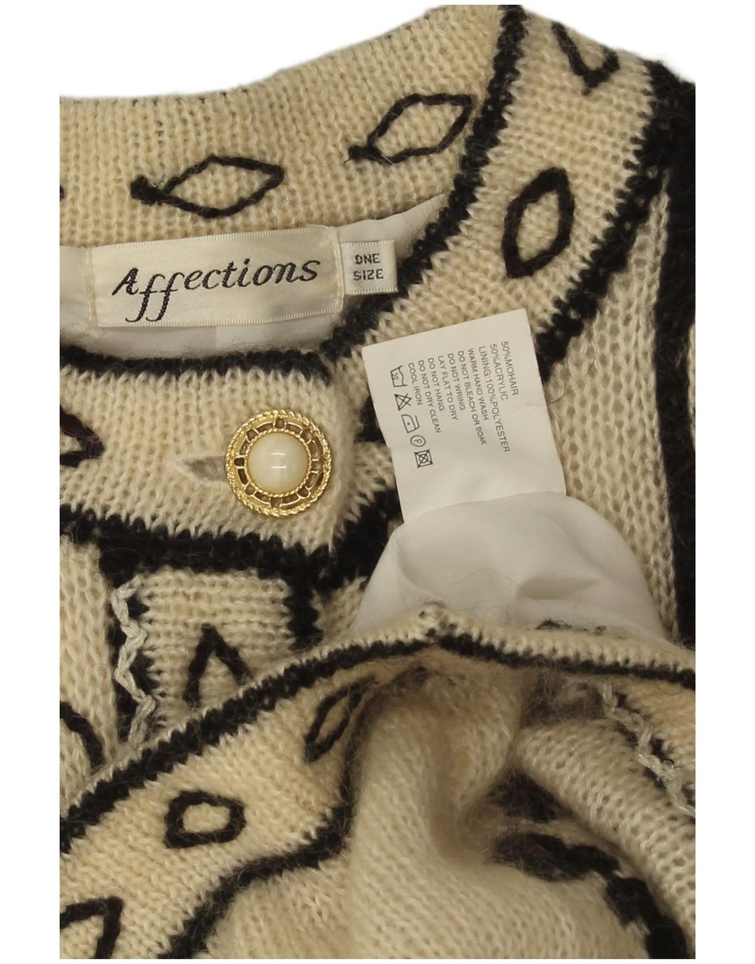 Pulover cardigan cu paragate pentru damă Affections, mărime unică, alb, floral