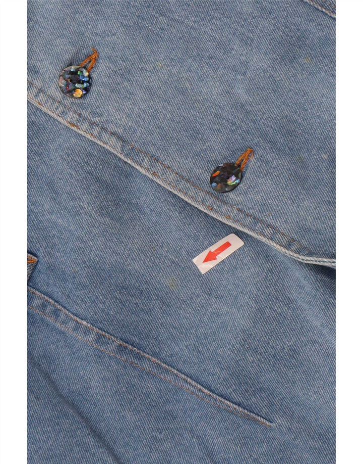 POP 84 Jachetă pentru femei din denim cu 2 nasturi, UK 10, albastru mic