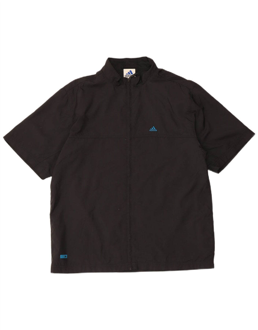 Trening pentru bărbați Adidas cu mânecă scurtă, jachetă de top, poliester negru mic