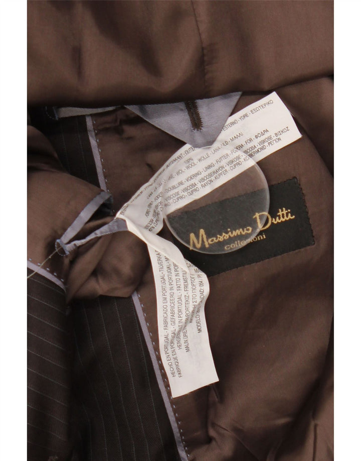 MASSIMO DUTTI Jachetă pentru bărbați cu 2 nasturi EU 54 XL Lână maro cu dungi