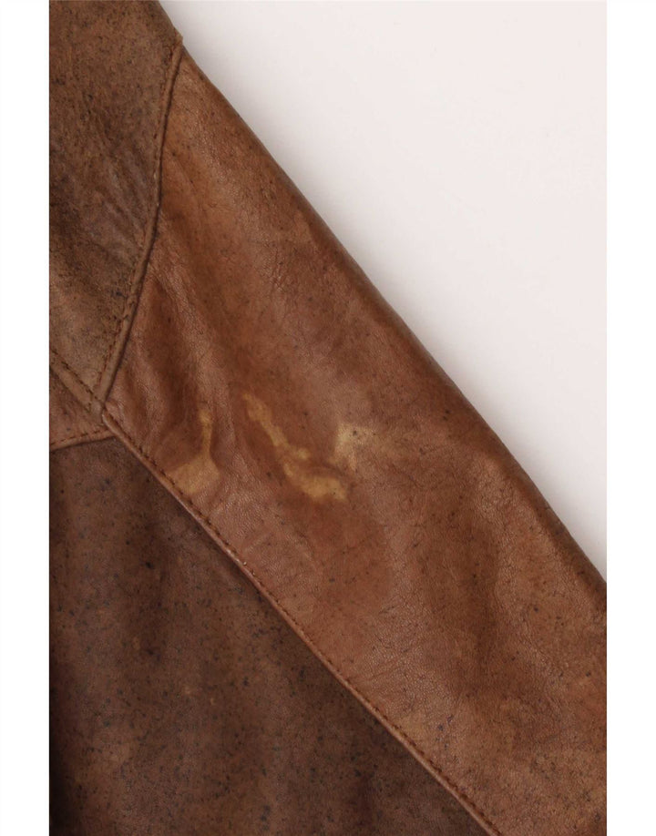 Jachetă de piele vintage pentru bărbați UK 40 mare maro