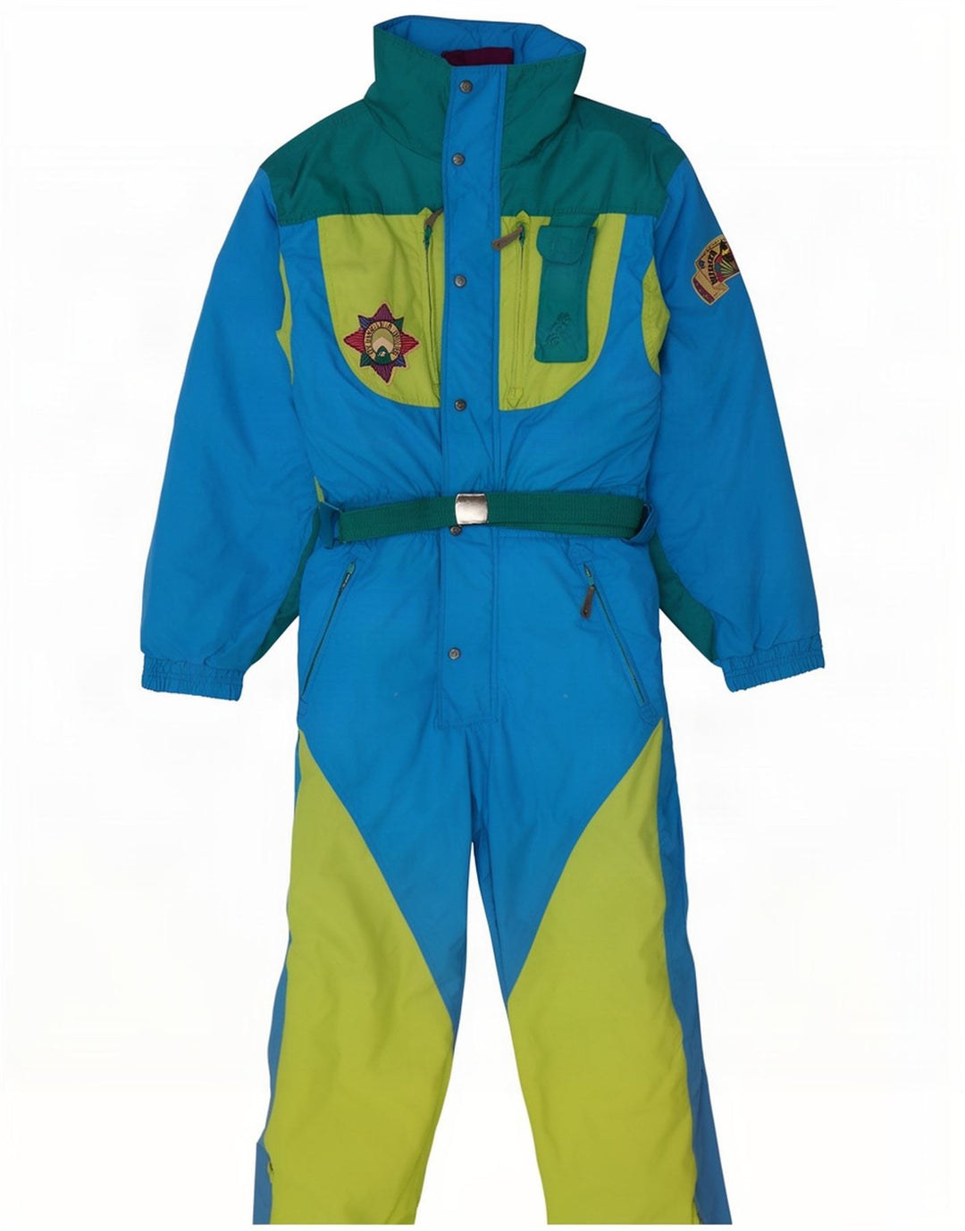 Salopetă de schi Vintage pentru bărbați IT 48 Medium Blue Colorblock Nylon