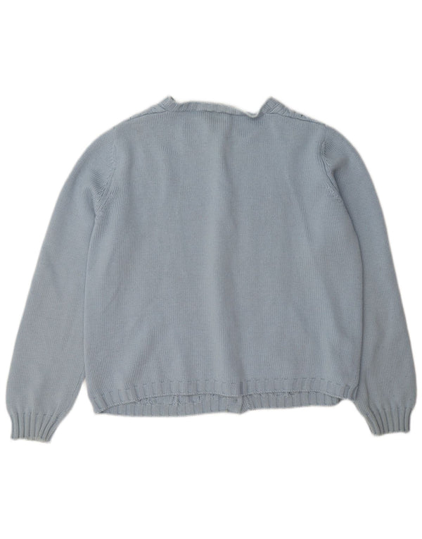 Pulover cardigan pentru femei Luisa Spagnoli UK 16 Lână mare albastră