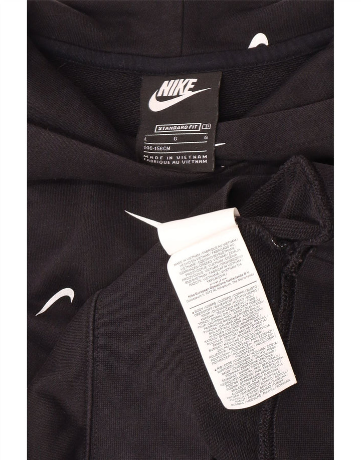 Pulover NIKE Standard Crop Graphic pentru fete, 12-13 ani, mare, negru