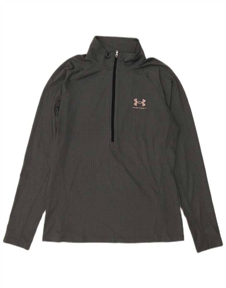 Top de trening Under Armour pentru bărbați Heat Gear Pullover, mare, gri Gingham