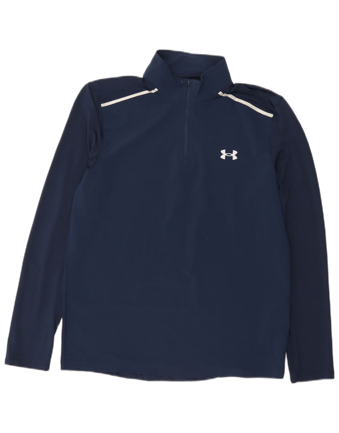 Top de trening Under Armour pentru bărbați, cu grafic, cu fermoar și gât, albastru bleumarin
