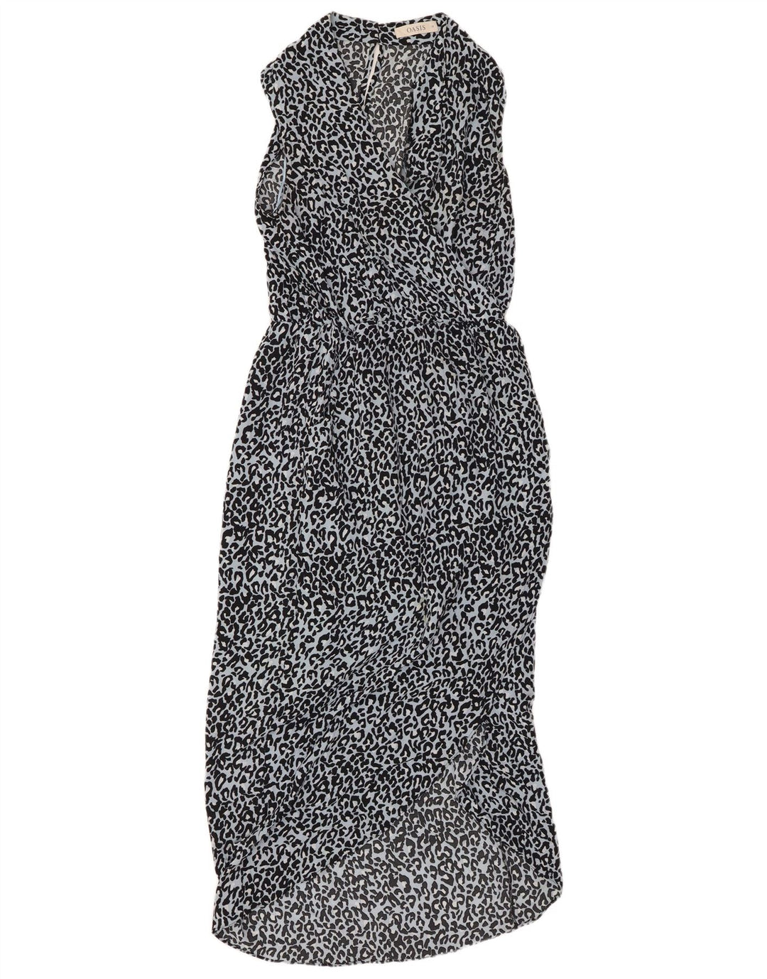 Rochie maxi fără mâneci pentru femei OASIS UK 10 Poliester cu imprimeu animal mic albastru