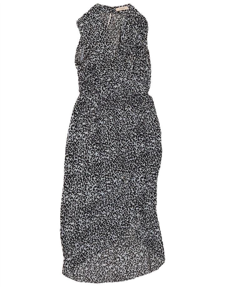 Rochie maxi fără mâneci pentru femei OASIS UK 10 Poliester cu imprimeu animal mic albastru